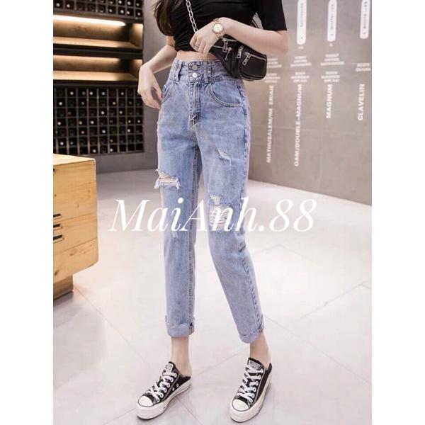 Quần baggy - quần jean baggy nữ cạp cao MaiAnh.88 phong cách Street style hack chân dài