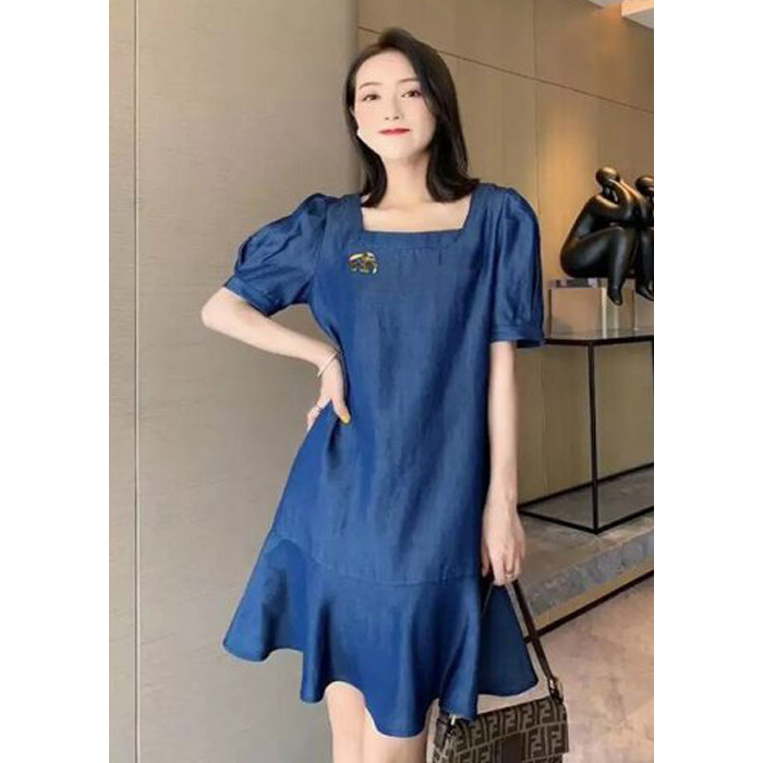 Đầm Jeans Cổ U Thời Thượng D789