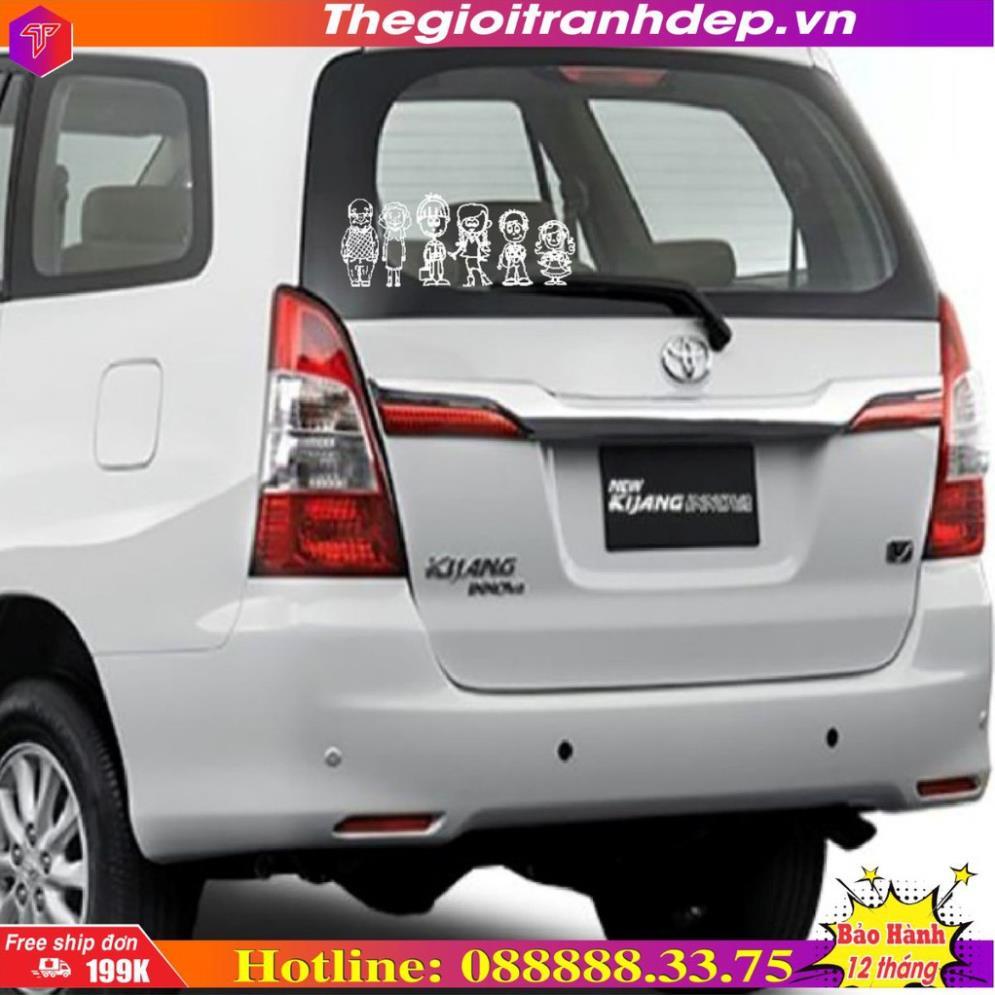 Decal dán xe hơi, sticker dán xe ôtô, tem xe hơi, tem dán hình gia đình độc đáo nhiều mẫu