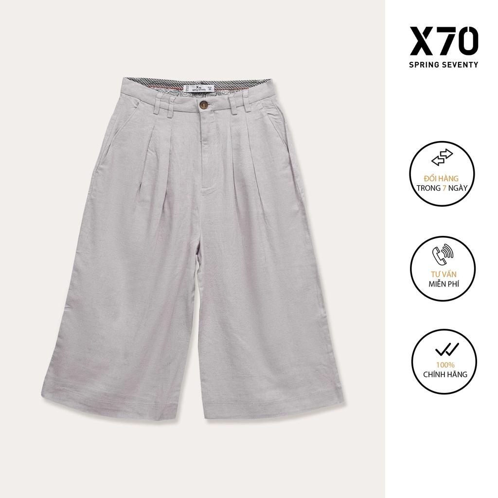 Quần Culottes Nữ Linen Thiết Kế Ống Rộng Form Lửng Thời Trang X70 - 05590023