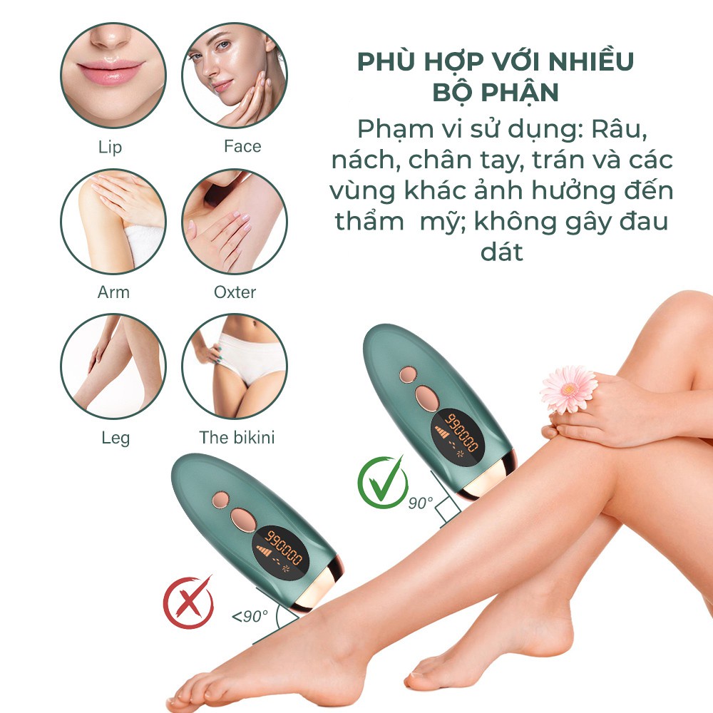 Máy triệt lông vĩnh viễn mini cầm tay vô hạn xung chính hãng chức năng triệt lông IPL tẩy lông tay chân