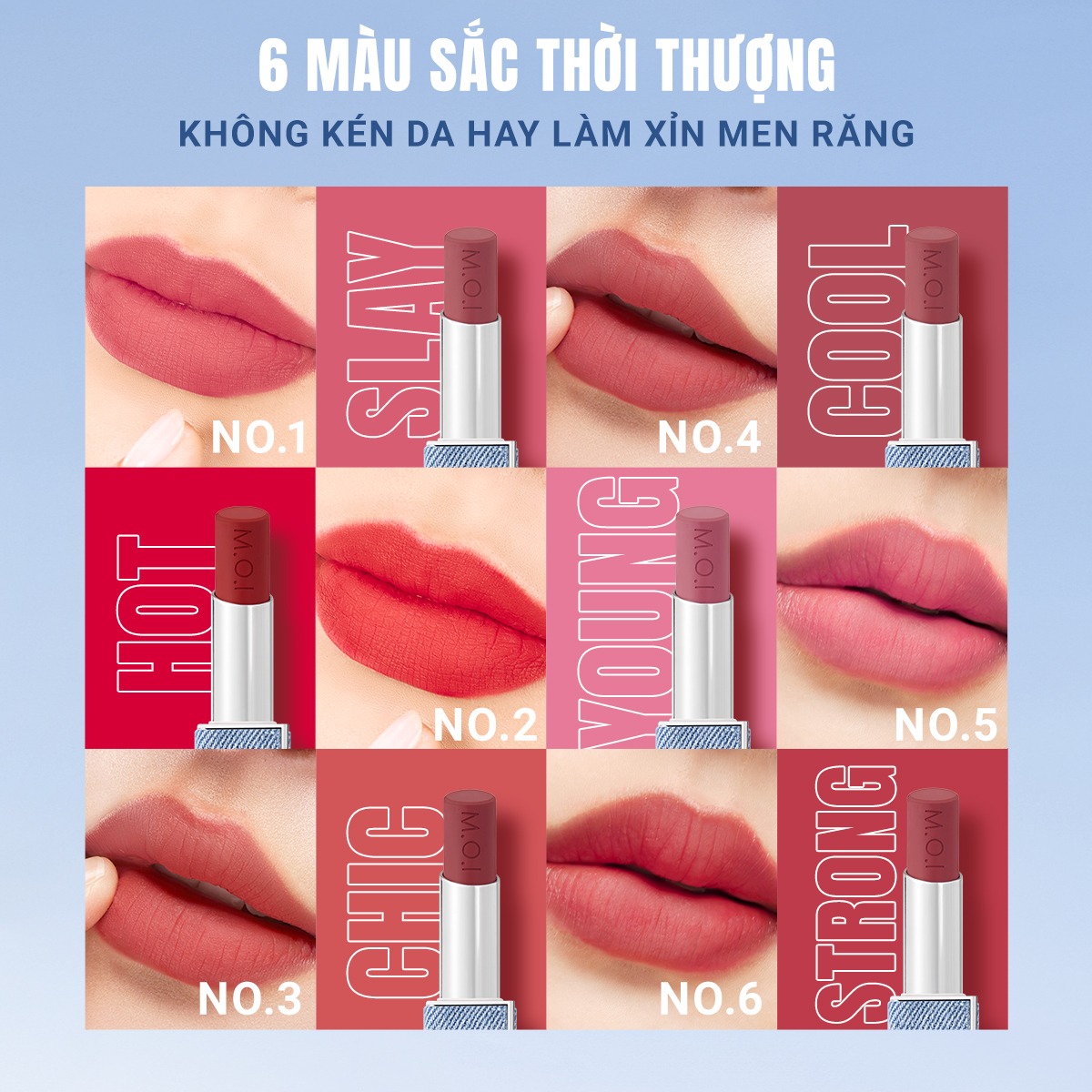 Set 6 Son thỏi Cao Cấp M.O.I The New Iconic Phiên bản giới hạn