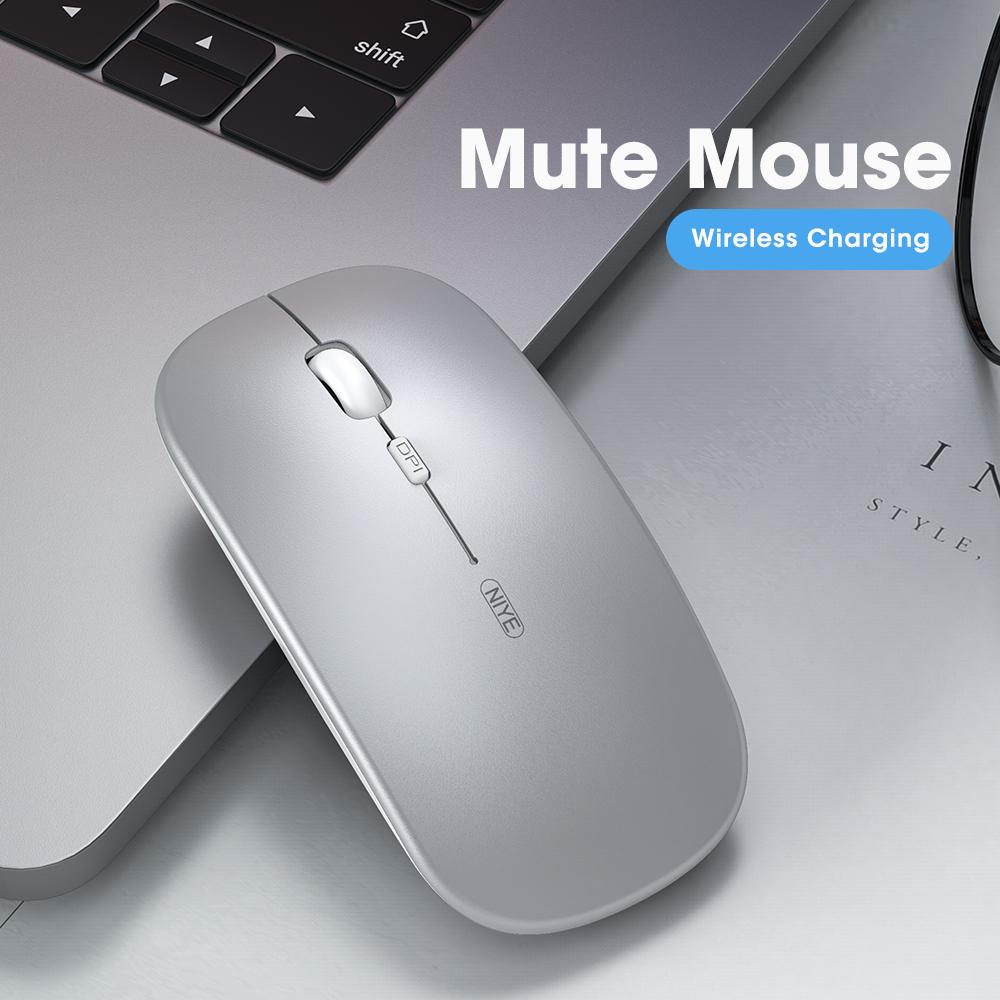 Niye Chuột Không Dây Máy Tính Bluetooth Im Lặng PC Mause Sạc Ergonomic Mouse 2.4Ghz USB Chuột Quang Cho Laptop