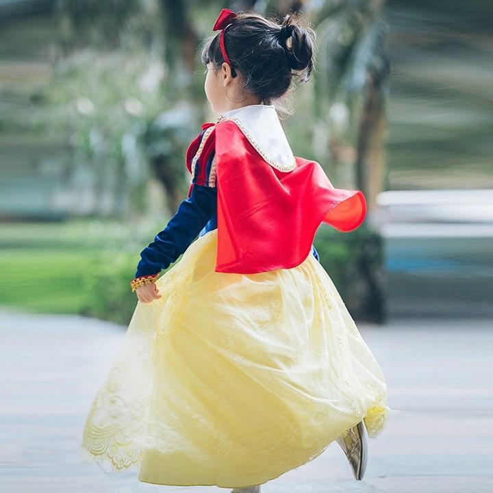 ẢNH THẬT - Đầm Bạch Tuyết Nhung Dài Cao Cấp