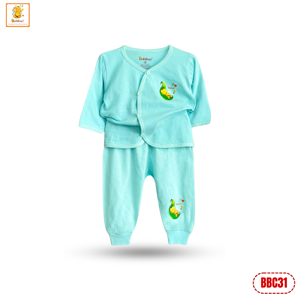 Bộ quần áo dài tay Babiboo quần áo bé trai bé gái cotton mềm mại BBC31