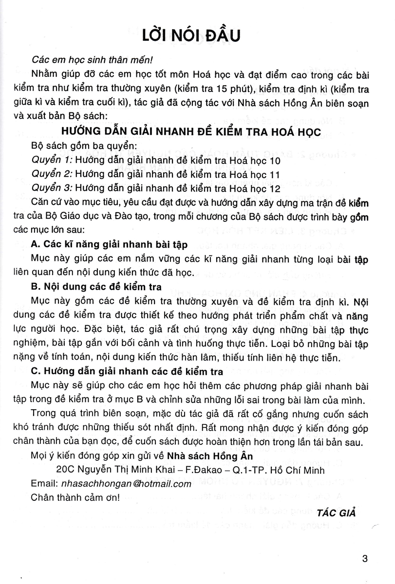 Sách tham khảo- Hướng Dẫn Giải Nhanh Đề Kiểm Tra Hóa Học 10 (Dùng Chung Cho Các Bộ SGK Hiện Hành)_HA