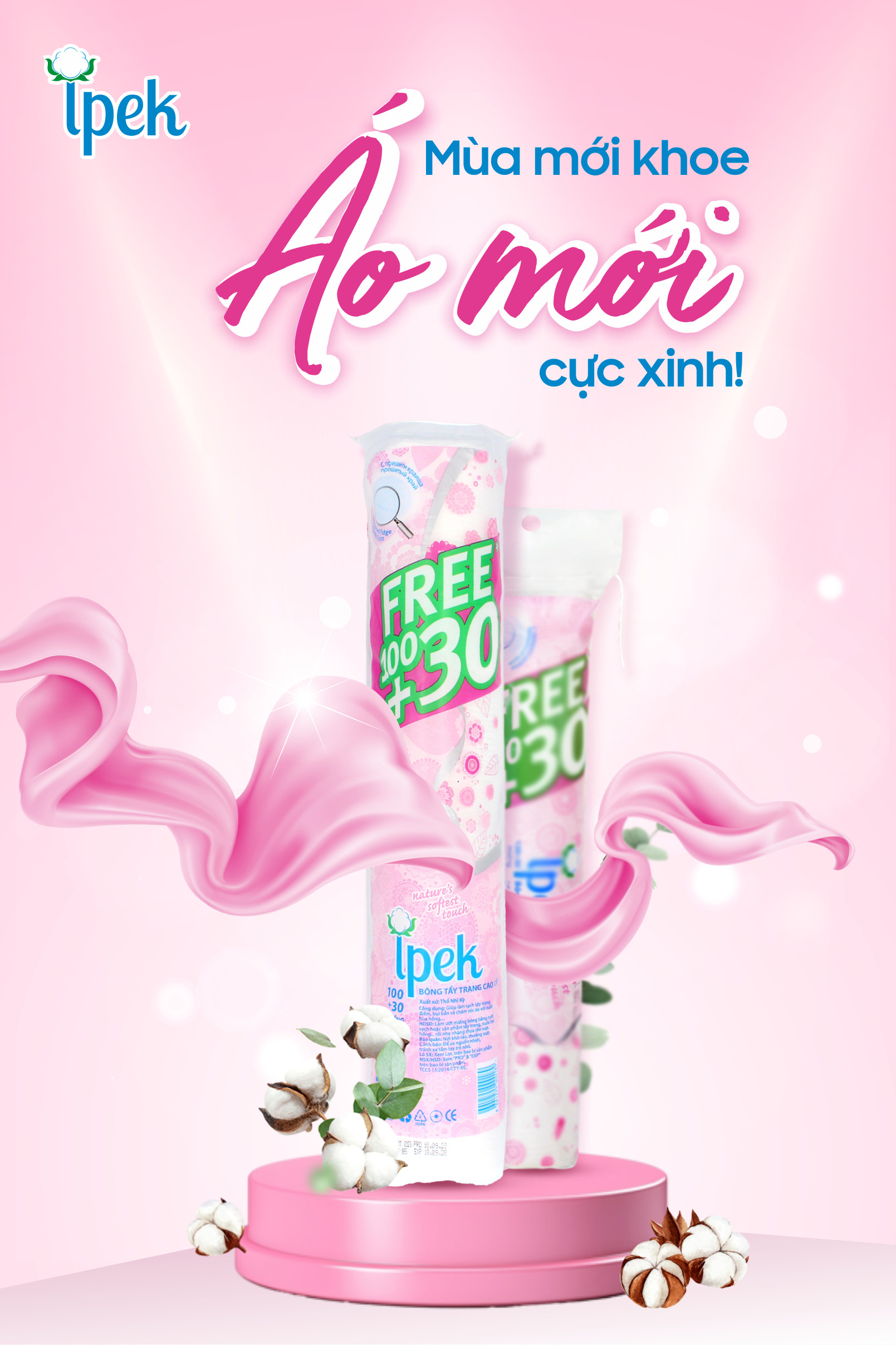Bông tẩy trang IPEK 130 Miếng