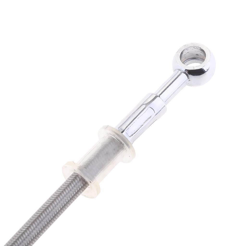 2xMotorcycle Braided Spring Brake Clutch Oil Hose Line Pipe Tube 30cm Silver