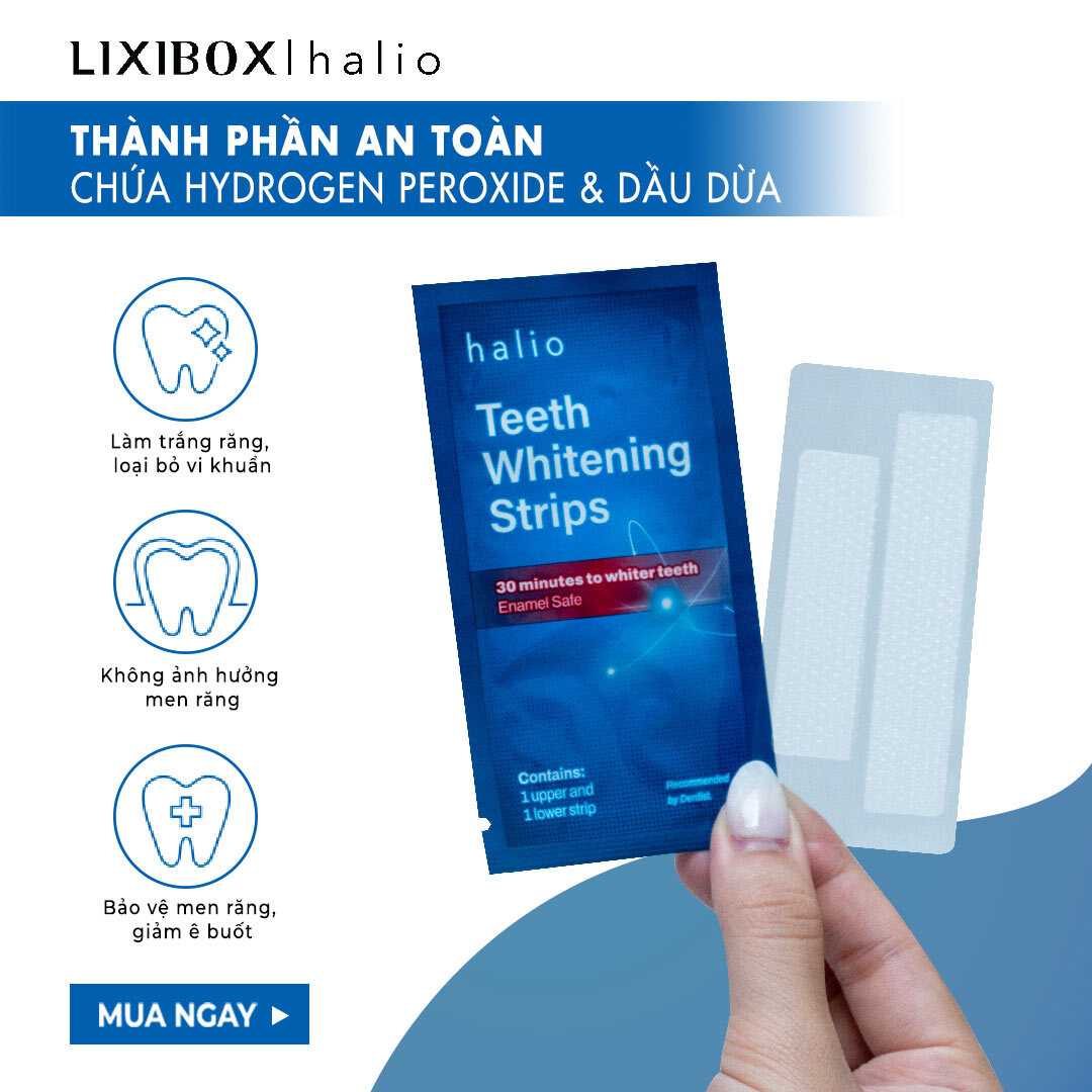 Set 7 Miếng Dán Trắng Răng Không Ê Buốt Halio Teeth Whitening Strip