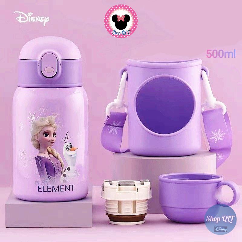 Bình Giữ Nhiệt Hàng DlSNEY Xinh Xắn Cho Bé. Có ống hút, đầu rót , túi đựng và dây đeo rất đẹp