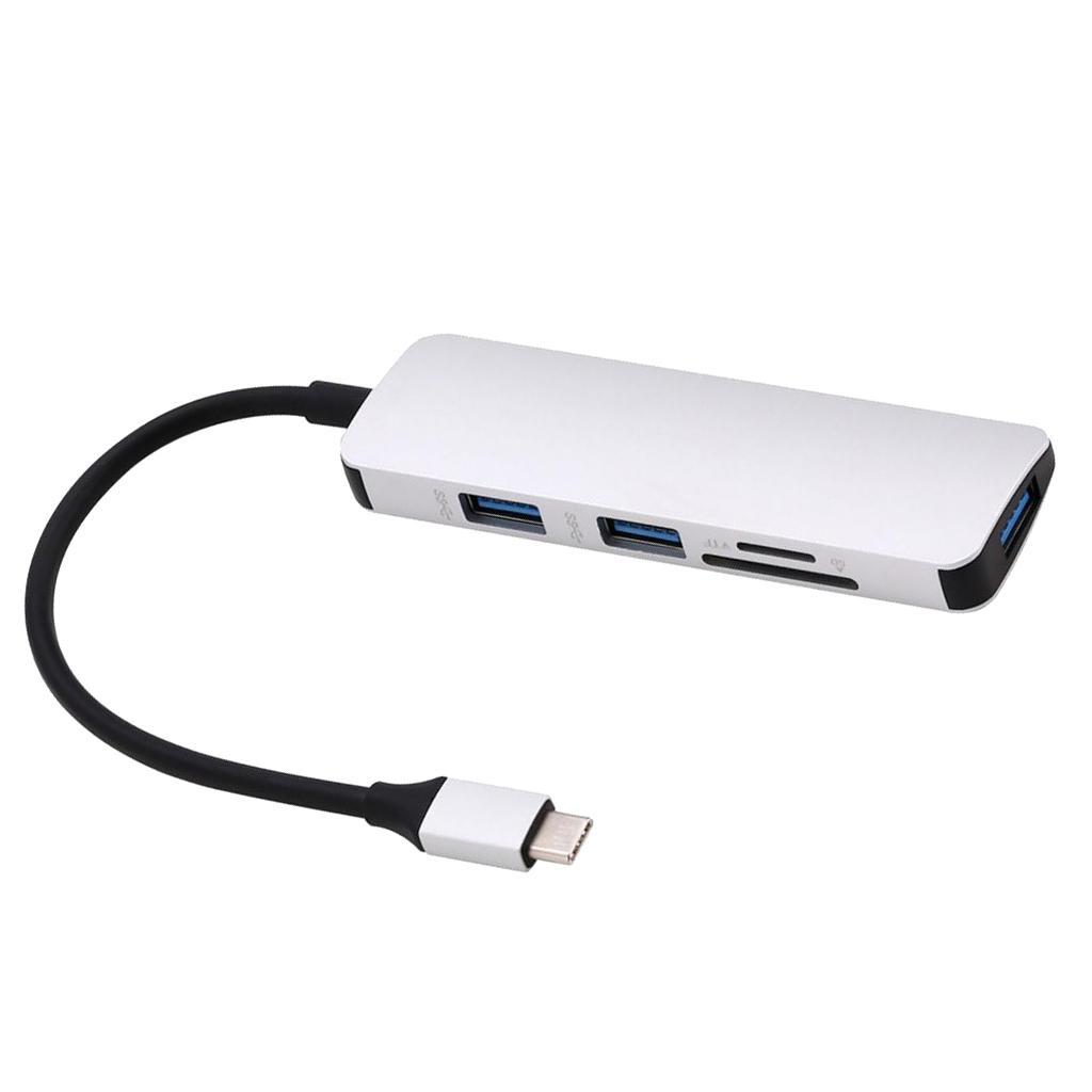 USB Hub Adapter, Type-C to USB 3.0 Converter and Card Reader for SD TF For