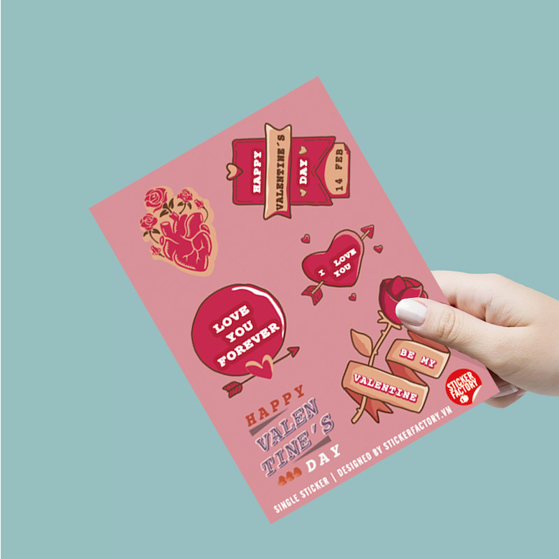 Happy Valentine's Day - Single Sticker hình dán lẻ