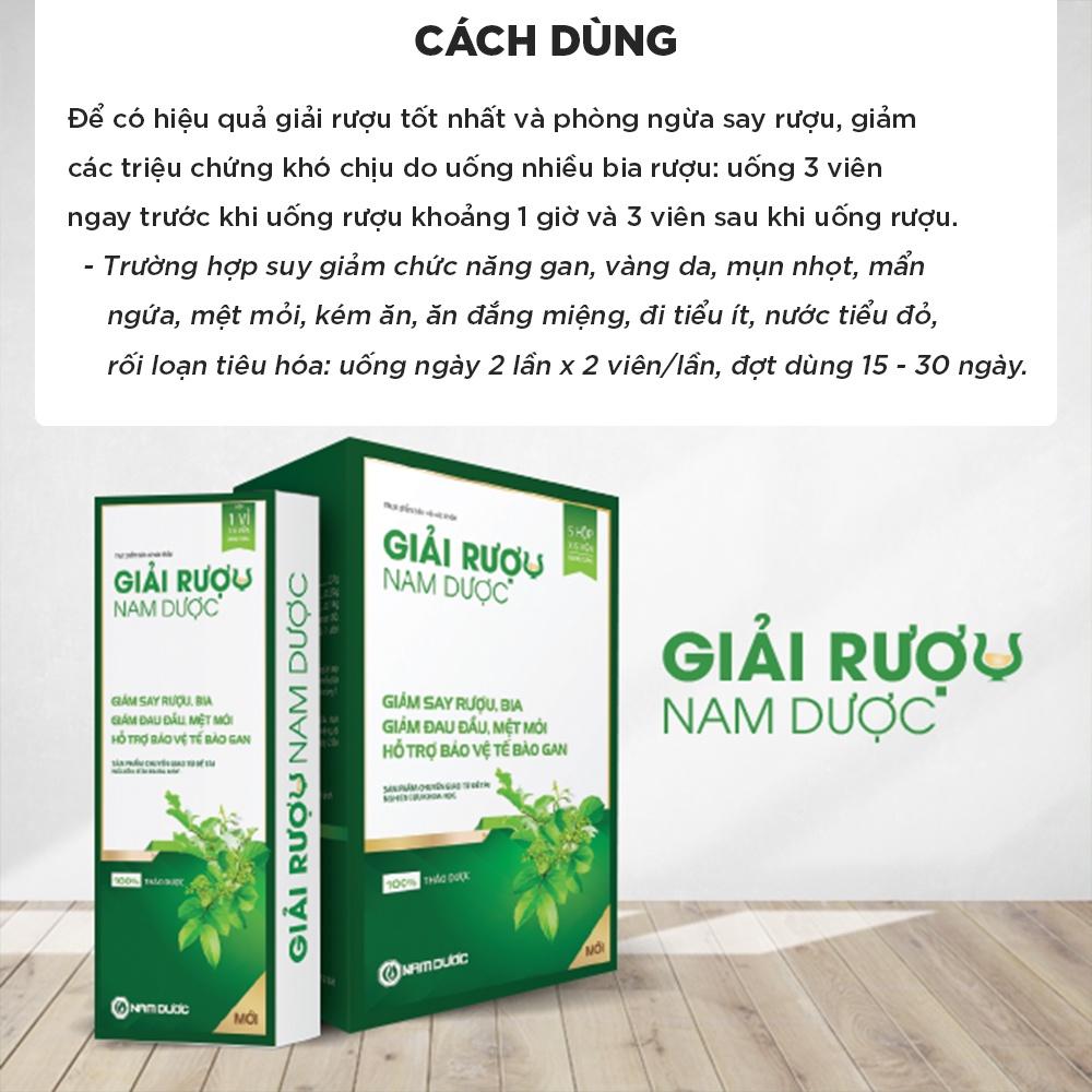 Viên giải rượu Nam Dược (VIÊN BYESAY) tăng cường chức năng giải độc bảo vệ gan 5 hộp x 6 viên