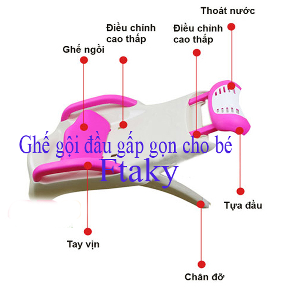 Ghế gội đầu đa năng.Ghế gội đầu cho bé cỡ đại ,gấp gọn Có Tấm Lót Đỡ Gáy Bé Không Bị Mỏ (Có Tay Nắm) Chất Liệu Caop Cấp Chính Hãng