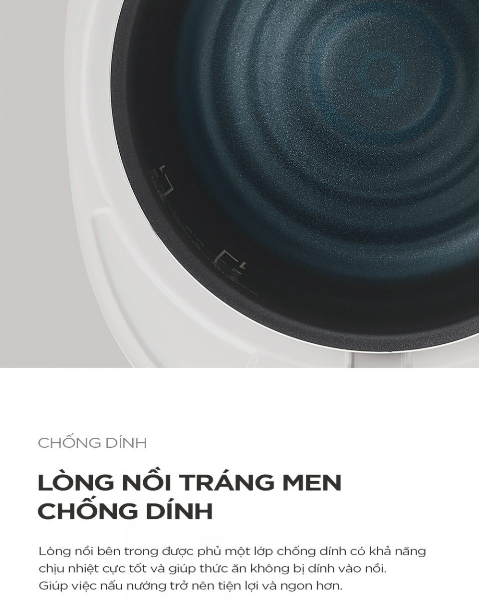 Nồi cơm điện Cuckoo 1.08L CR-0685GW - Lòng nồi chống dính - Hàng chính hãng