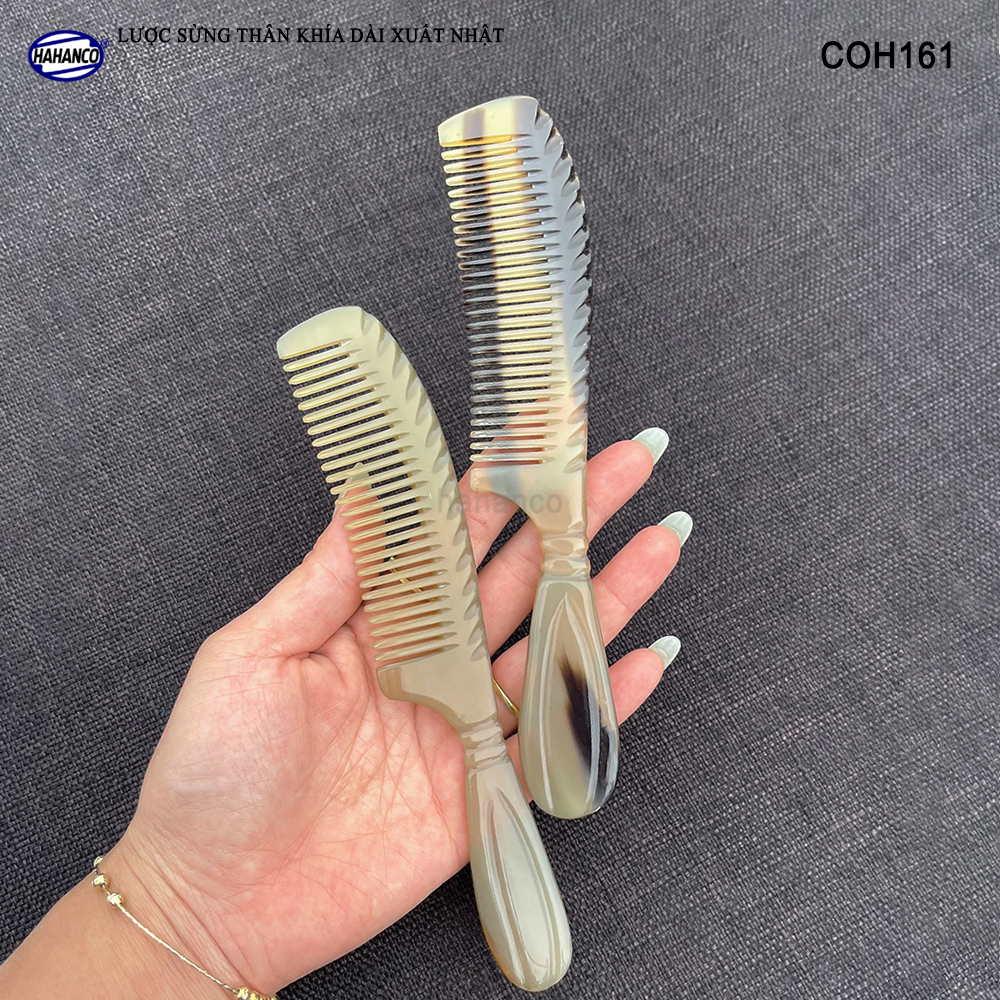Lược Sừng Khía Dài Thon Gọn HAHANCO (Size: M - 18cm) Mẫu Lược Thông Dụng - COH161