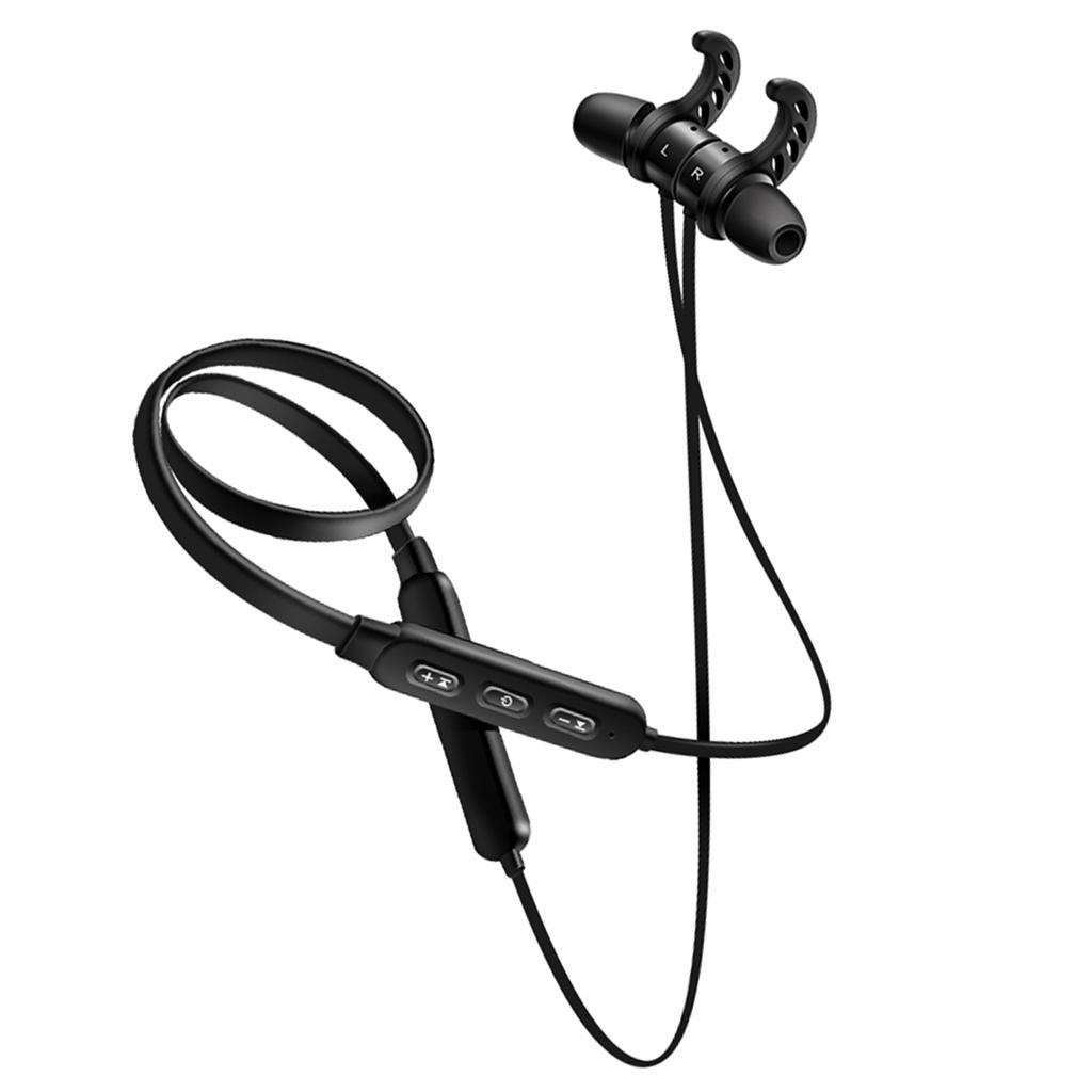 Sports Bluetooth Earphone  Earpiece Wireless Neck-hook Headset black