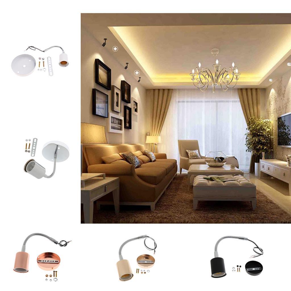Round Lampshade Ceiling Light Holder Chandelier Pendant Socket E27