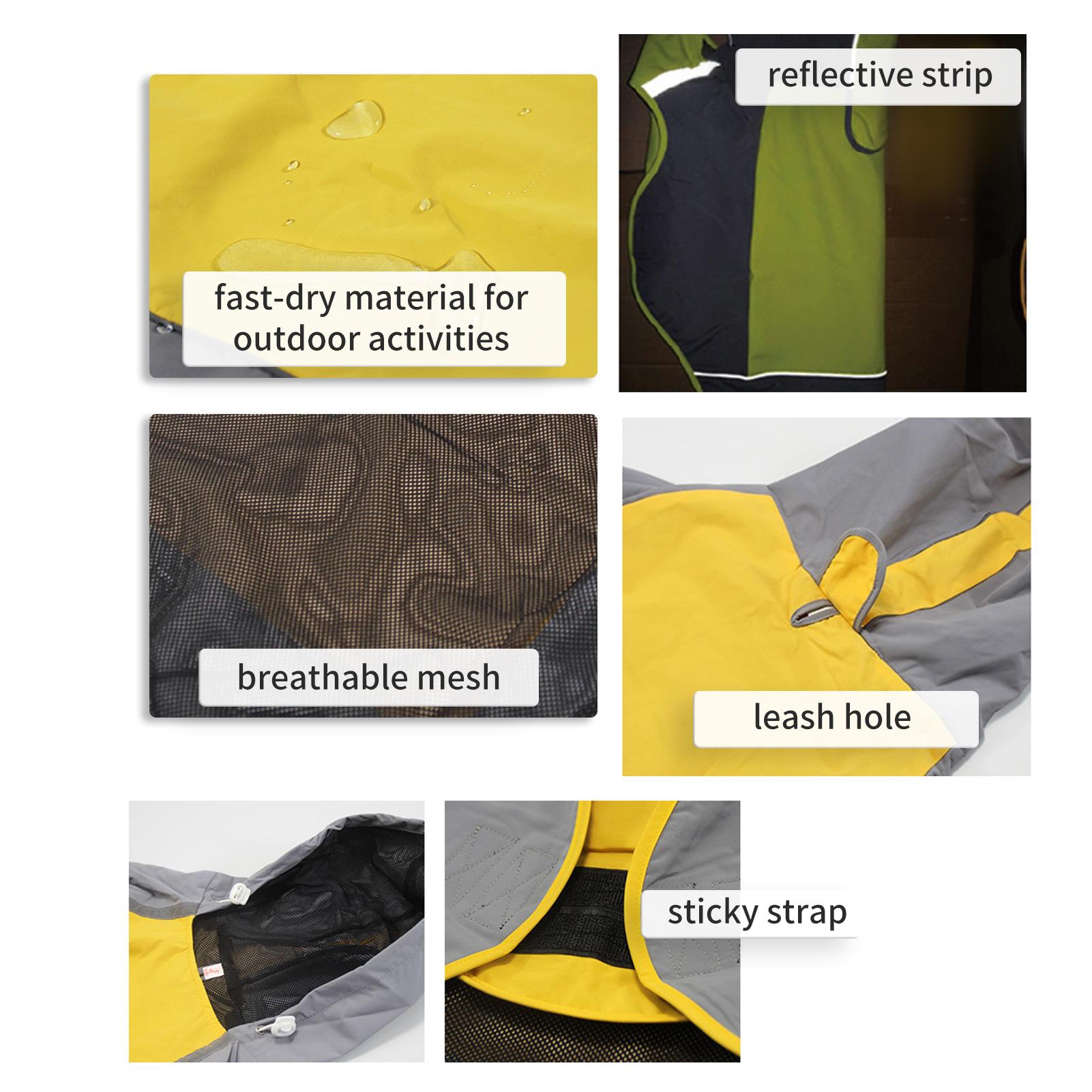 Áo mưa cho chó có mũ trùm đầu, có dây buộc, siêu tiện lợi