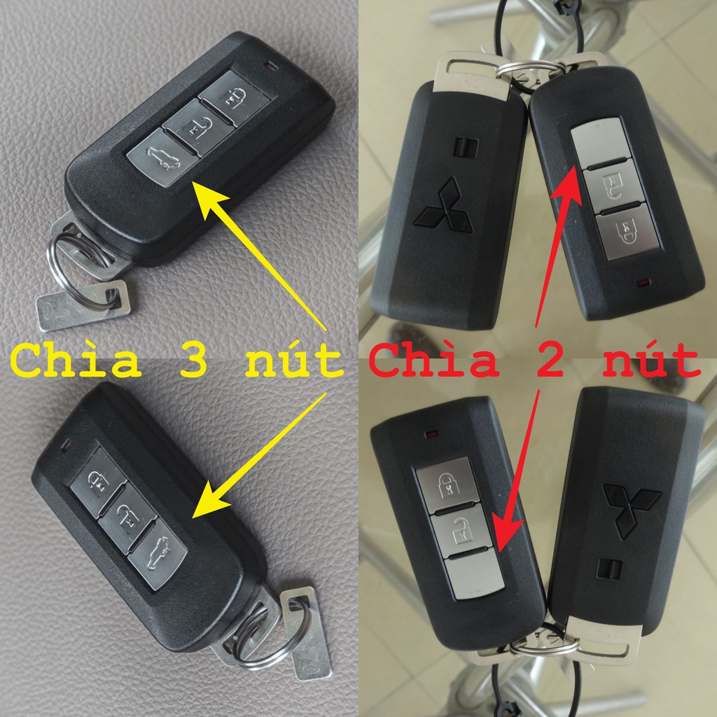 Bao Da Chìa Khoá Mitsubishi Xpander, Outlander, Triton, Attrage, Pajero Sport handmade Da Thật 003