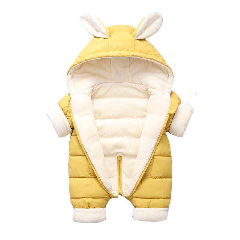 OLEKID 2021 Mùa Đông Cho Bé Rompers Plus Nhung Ấm Cho Bé Gái Snowsuit Hoạt Hình Thỏ Con Bé Trai Liền Quần Cho Bé Áo Liền Quần Quần Áo