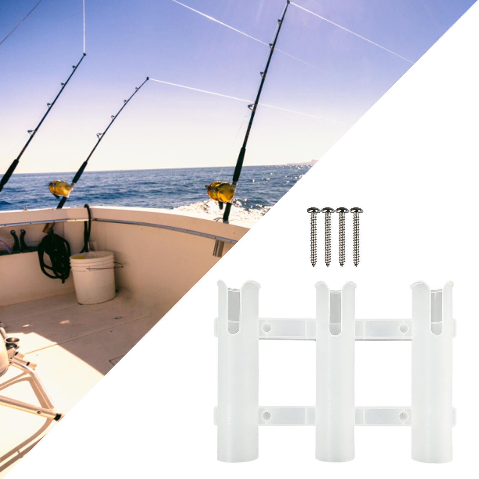White Boat Fishing 3 Tube Rod Holder Bracket Pole Storage Storage for Truck