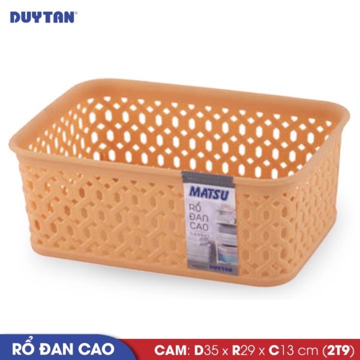 Rổ đan cao nhựa  Duy Tân Matsu 2T9 (35 x 29 x 13 cm) - 12118 - Giao màu ngẫu nhiên - Hàng chính hãng