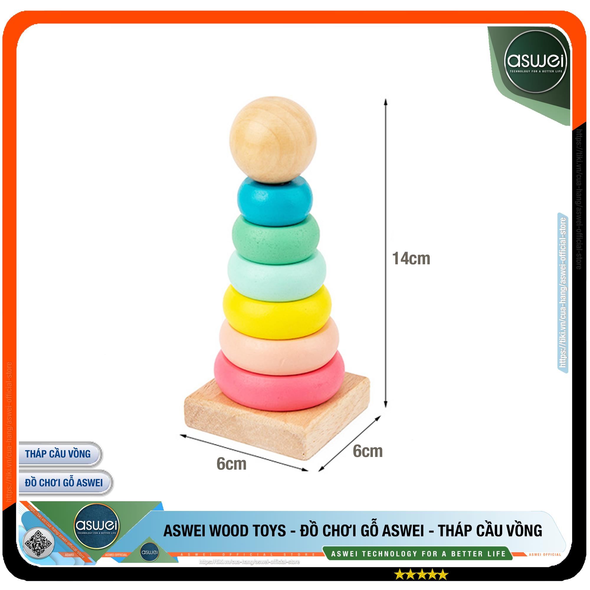 Combo 6 Món Đồ Chơi Gỗ ASWEI - Chất Liệu Gỗ An Toàn - Đồ Chơi Phát Triển Trí Tuệ Cho Bé - Hàng Chính Hãng