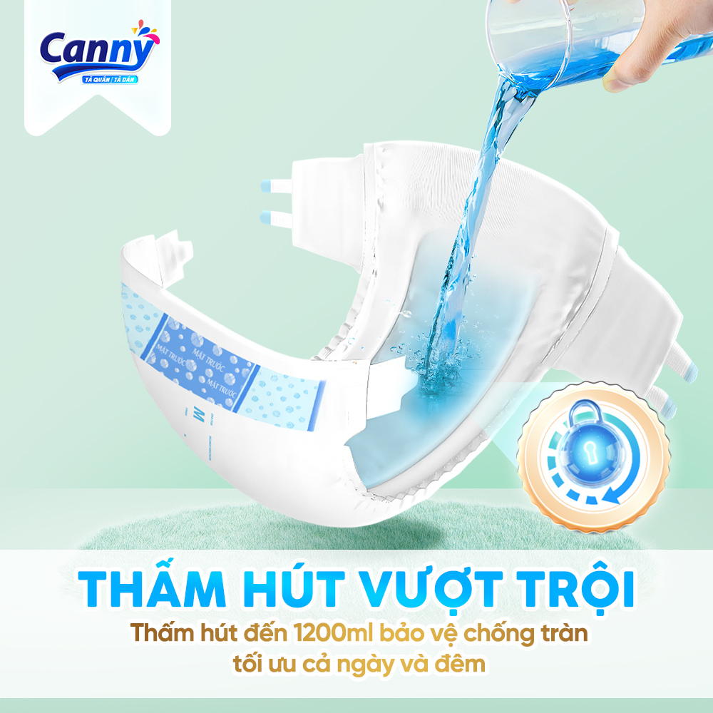 Tã Dán Người Lớn Canny Siêu Mềm, Siêu Thấm, Kháng Khuẩn Size M10, M/L10, XL10 (10miếng)