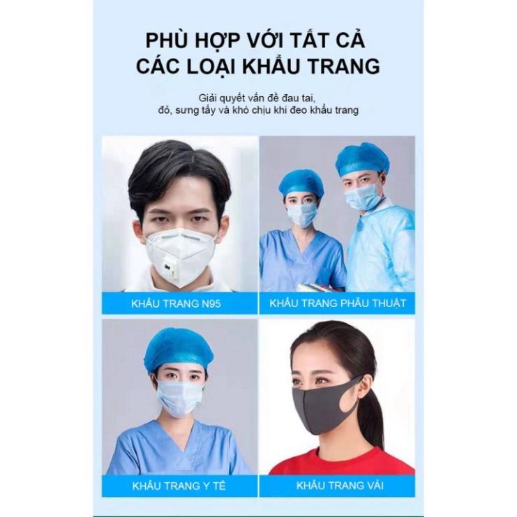 Dây Đeo Khẩu Trang Y Tế Chống Đau Tai BASIC/ Tai Giả Đeo Khẩu Trang Bảo Vệ Tai Màu Trắng DUASHOP.