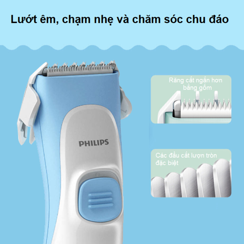 Tông đơ cắt tóc trẻ em thương hiệu cao cấp Philips HC1055/15 series 1000 - Hàng Chính Hãng