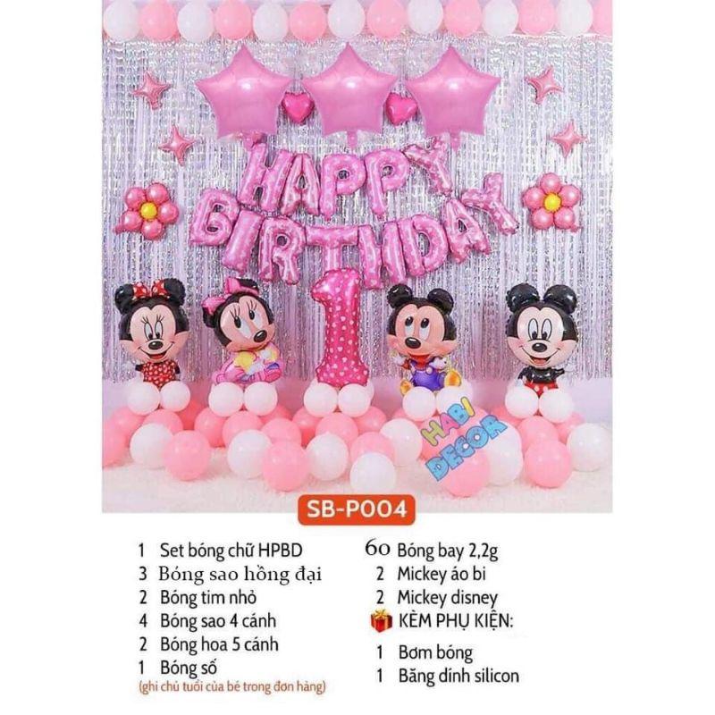 Set bóng trang trí sinh nhật chủ đề ️chuột mickey️, bóng bay sinh nhật cho bé tuổi chuột