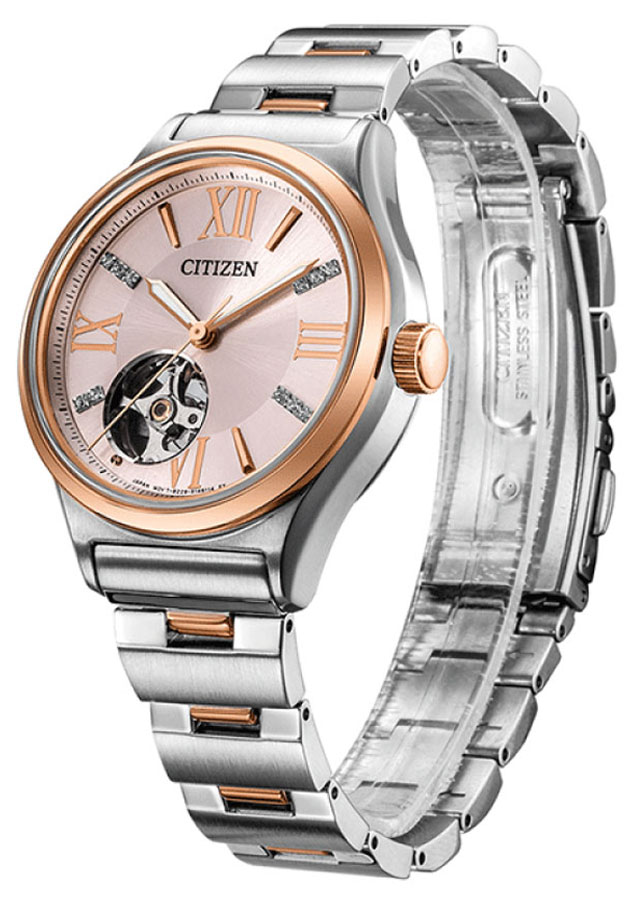 Đồng Hồ Nữ Citizen Đính Đá Swarovski Dây Thép Không Gỉ PC1009-51W - Mặt Vàng Hồng (Sapphire)