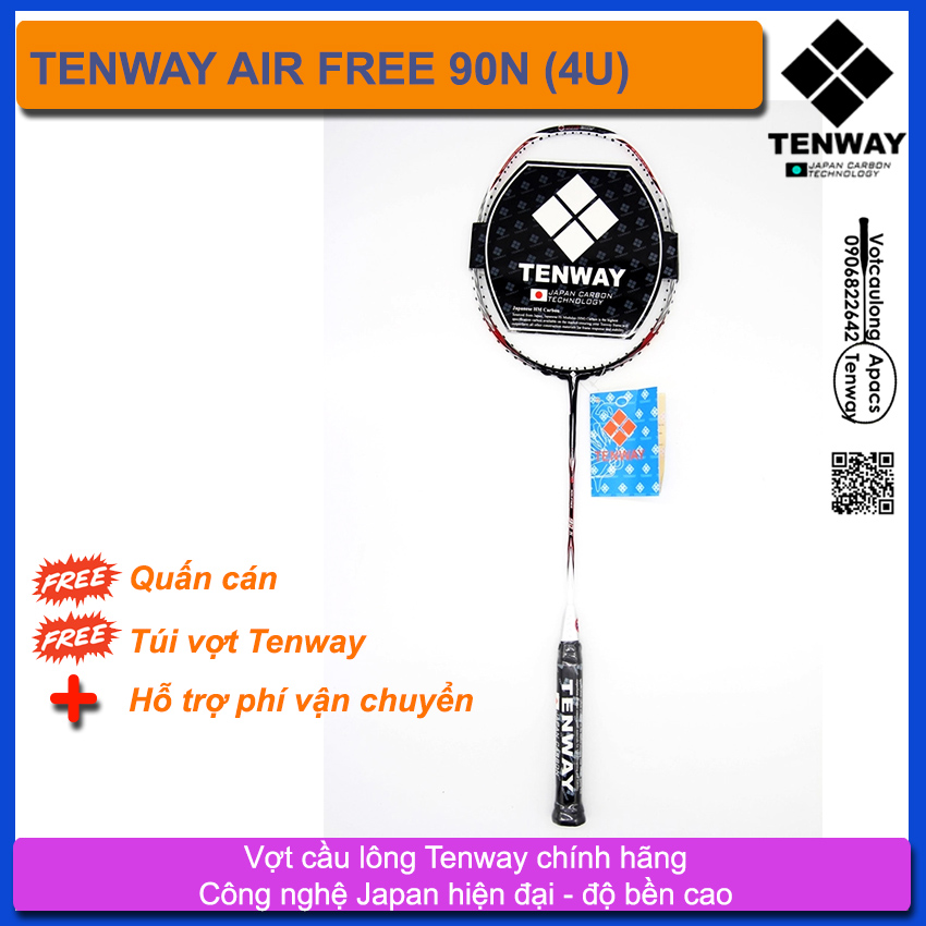 Vợt cầu lông Tenway Air Free 90N (4U) | Thân T trợ lực đập cầu, có phiếu bảo hành