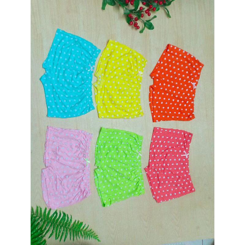 Combo 5 quần chip chấm bi thun cotton cho bé gái đủ màu