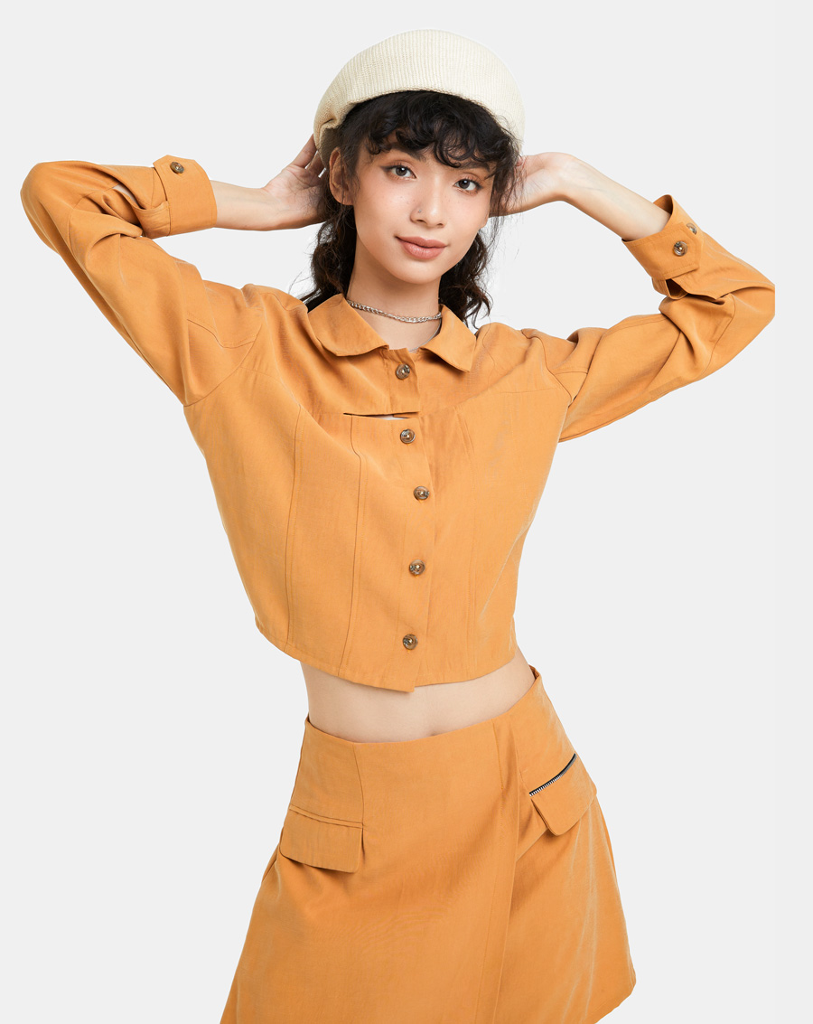 Váy Ngắn Thời Trang JUNO Mini Dáng A Nắp Túi Đắp Dây Kéo Kim Loại JNVNG008