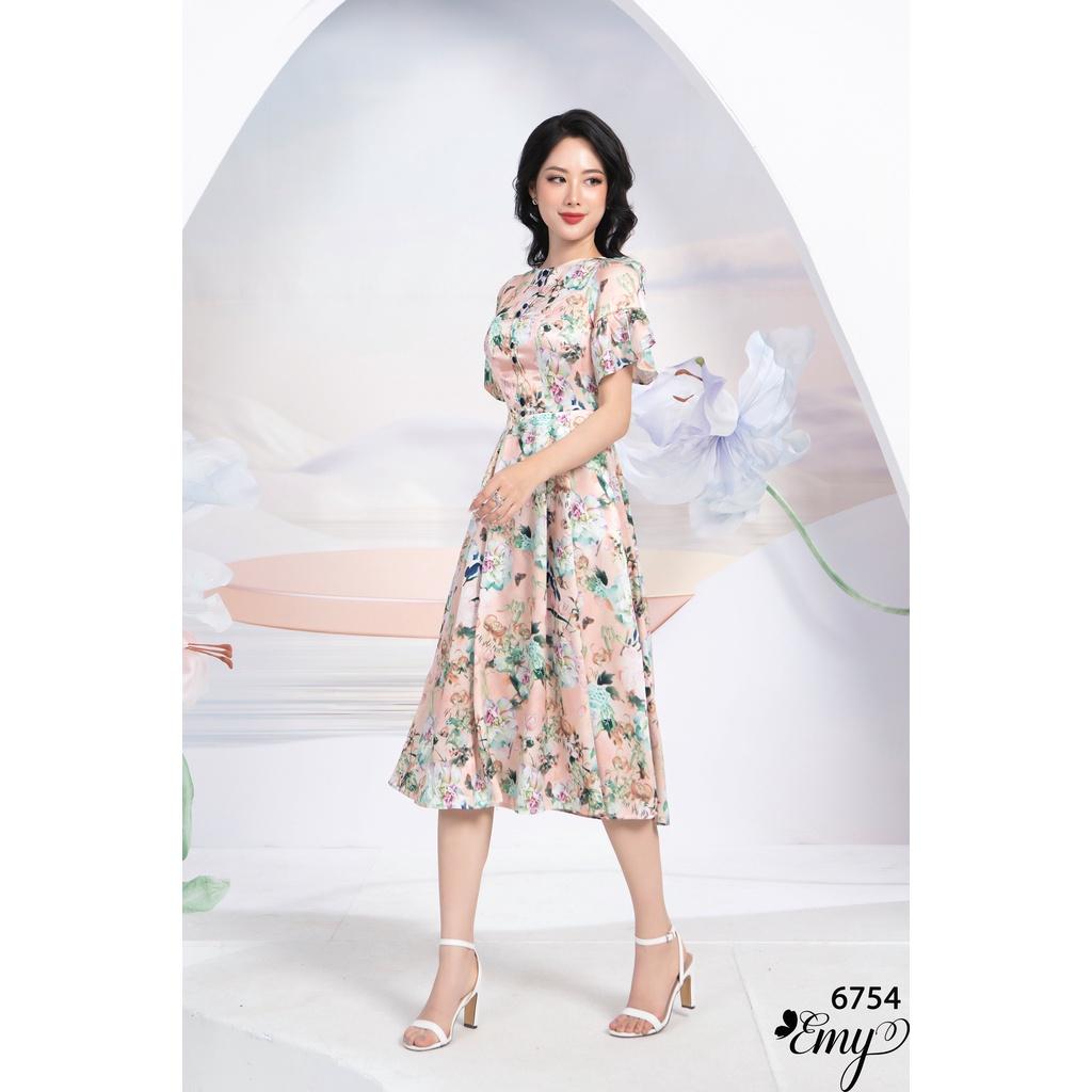Đầm EMY EM6754 Xoè Tay Lỡ Loe