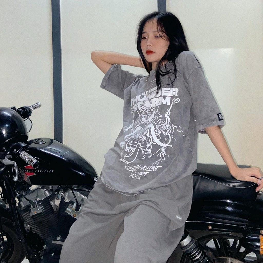 Áo thun unisex tay lỡ THUNDER STORM || Hany shop
