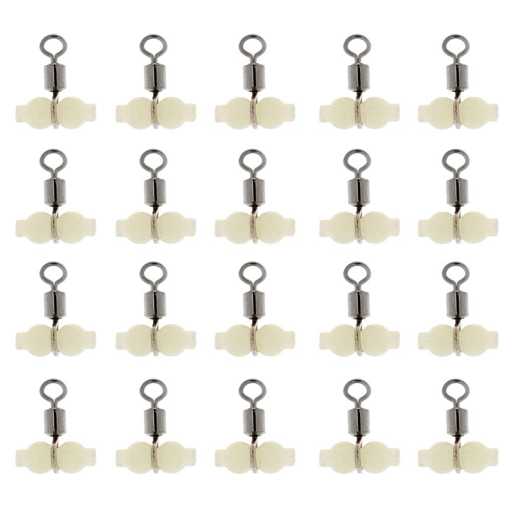 2# Fishing Rolling Barrel Swivel Fishing Tackle Connector with Luminous Bead