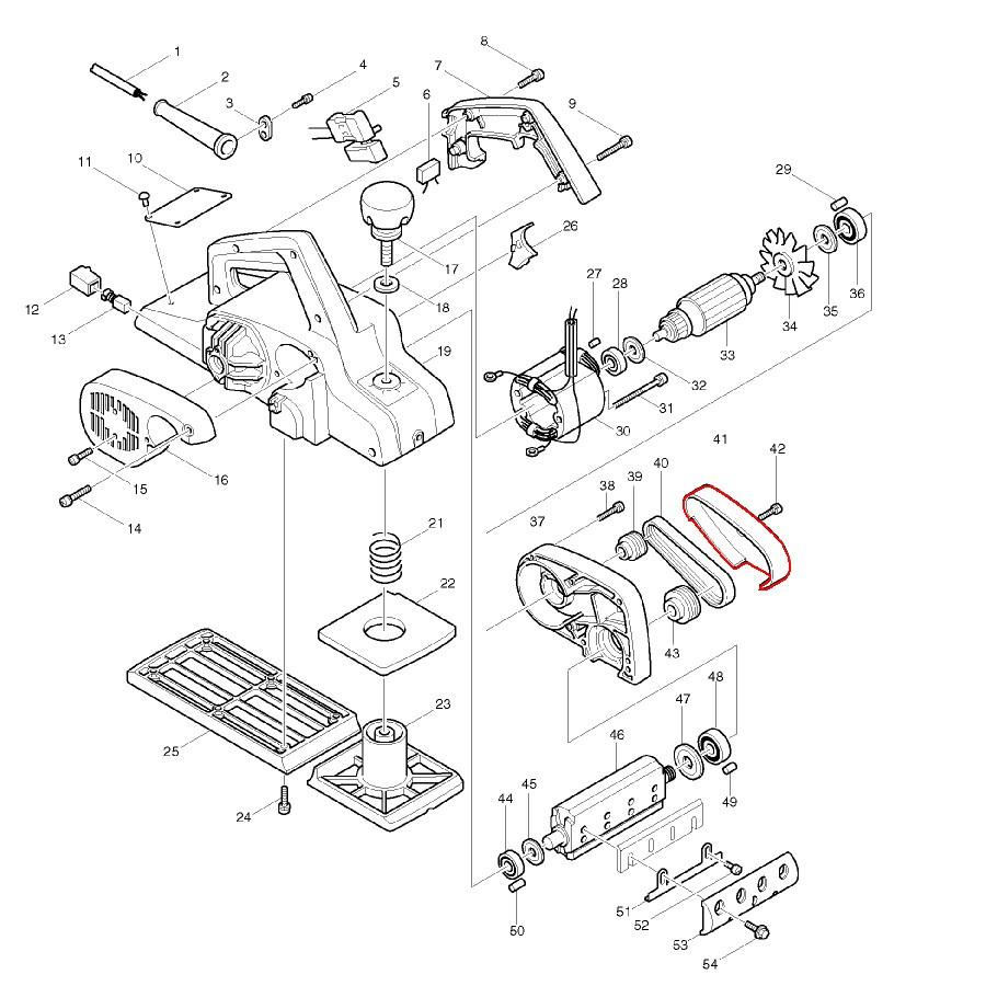 Nắp chụp bảo vệ dây cua roa máy bào 1911B Makita 411426-5 | DCSG