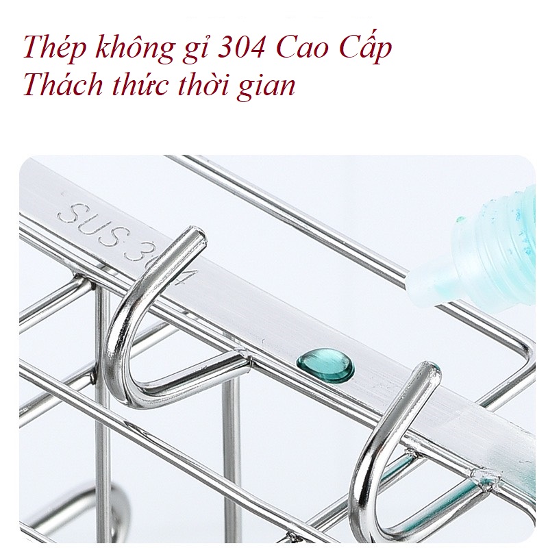 Ống Đựng Đũa Thìa Dĩa 2 Ngăn K1 Inox 304 Cao Cấp - Có Thể Dán Tường