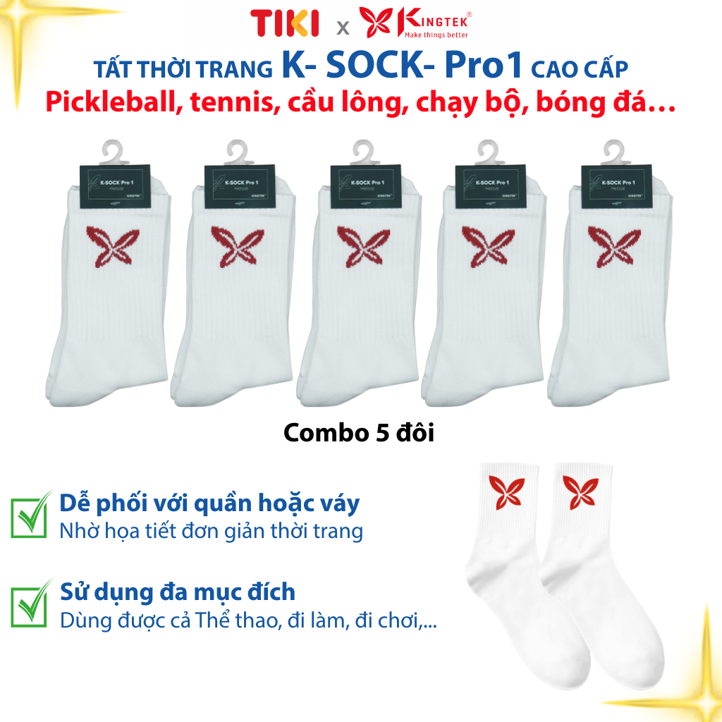 Tất Thời Trang KINGTEK K-SOCK PRO | Kháng Khuẩn – Chống Trượt – Siêu Thoáng