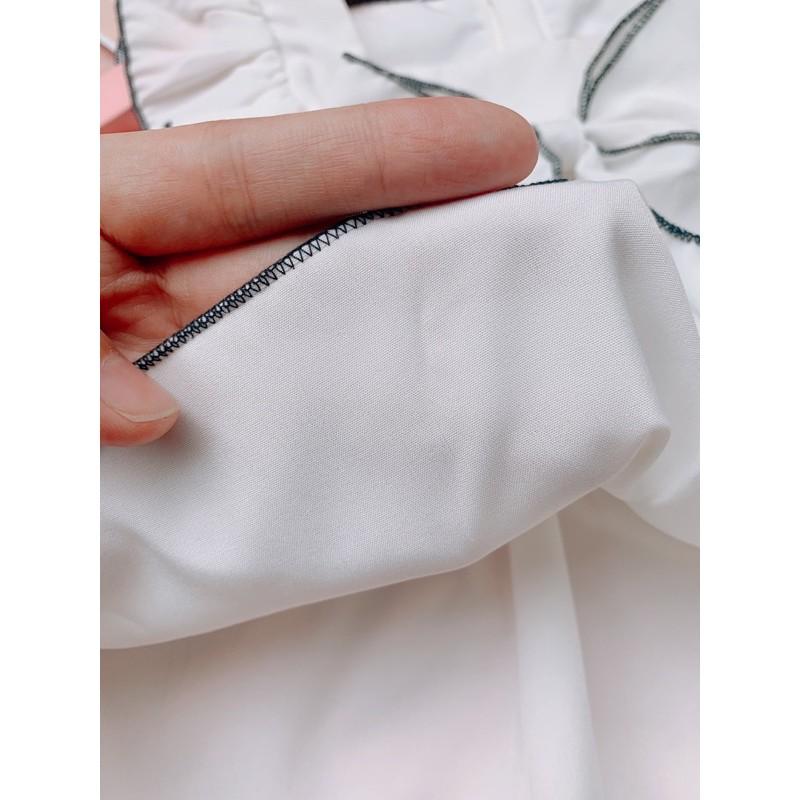 đồ bộ  bé gái dễ thương ️ ️Set đồ trẻ em THIẾT KẾNHƯ Ý HOUSE'S- SÉT BỘ NƠ TRẮNG