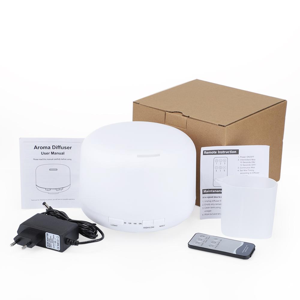 Máy Tạo Độ Ẩm Không Khí Khuếch Tán Tinh Dầu 500ML Thơm Khuếch Tán Cho Nhà Có Đèn LED Điều Khiển Từ Xa Làm Thơm Tắt Tiếng