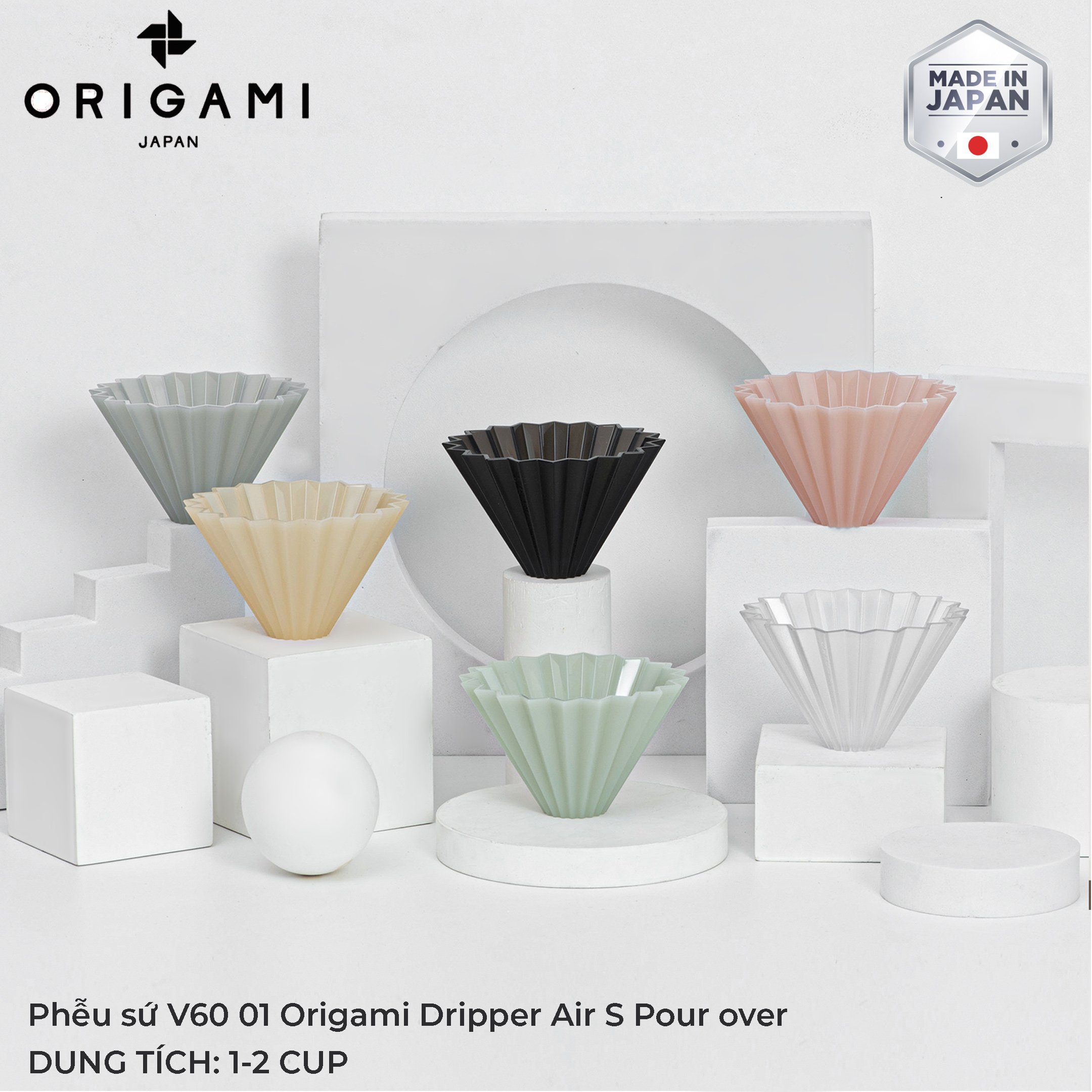 Phễu nhựa V60 01 Origami Dripper Air S Pour over