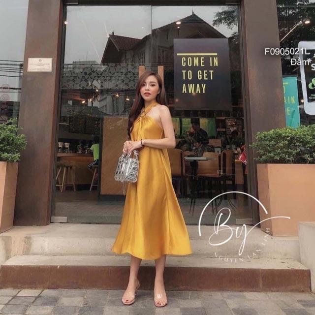 Đầm thiết kế khăn choàng tiểu thư, Váy đầm dự tiệc cao cấp