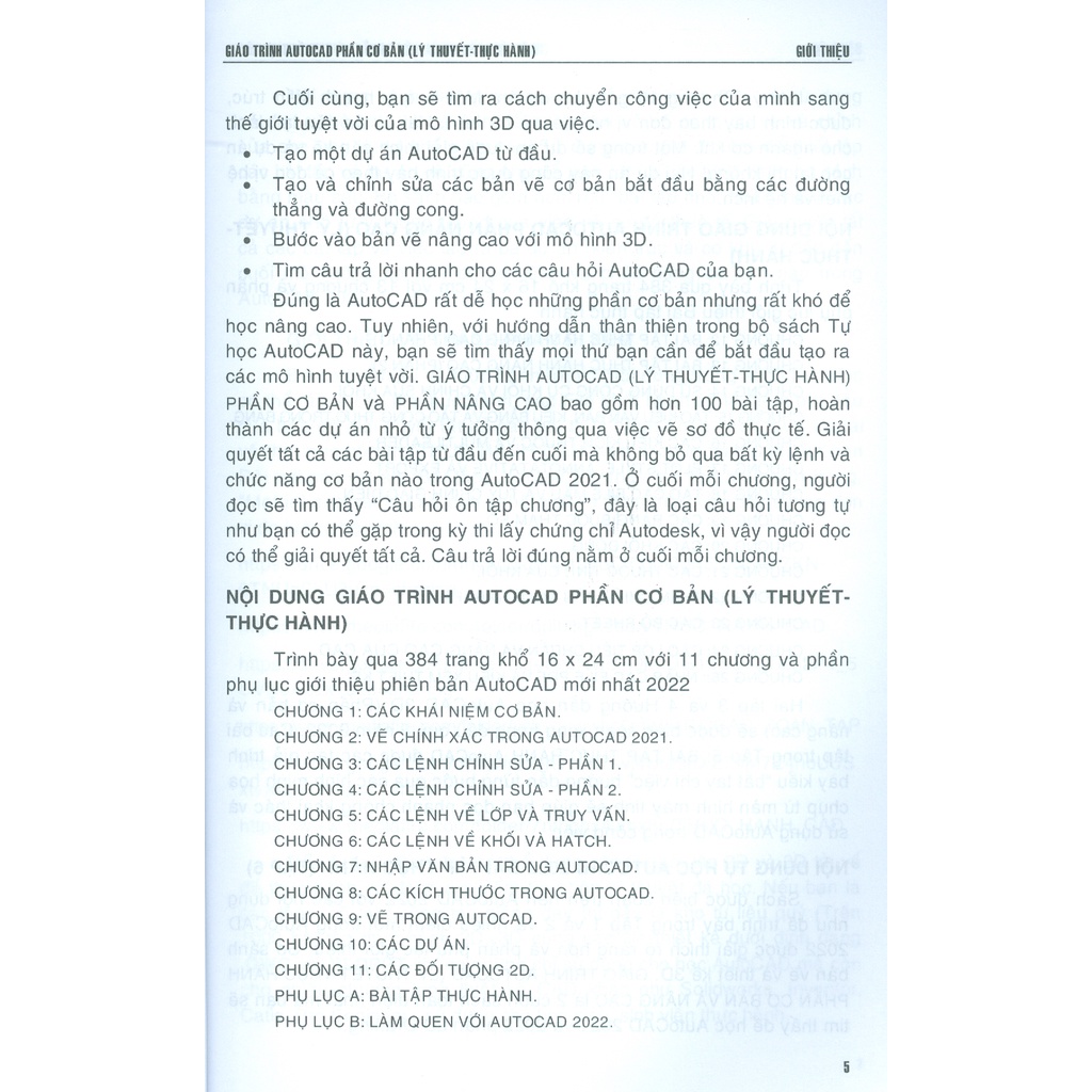 Hình ảnh  Giáo Trình Autocad Phần Cơ Bản (Lý Thuyết - Thực Hành)