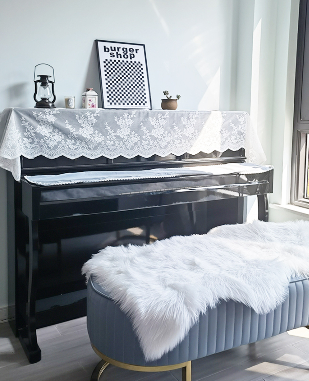 Khăn phủ đàn piano cơ đàn piano điện tử 88 phím phong cách Châu Âu cổ điển sang trọng chống bụi chống xước - HÀNG CHÍNH HÃNG
