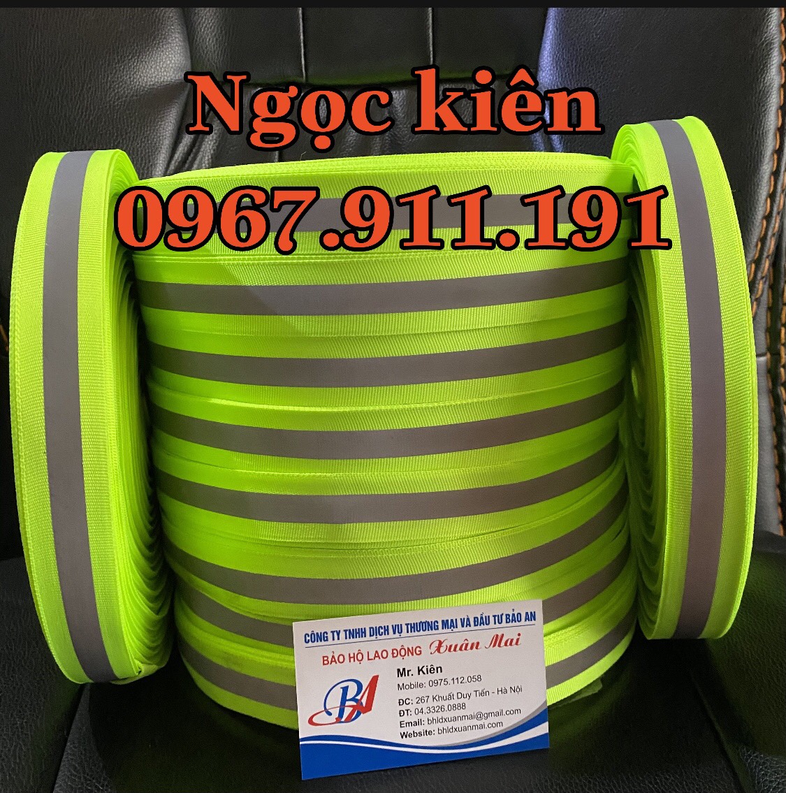 Cuộn dây vải phản quang phân luồng giao thông bản 5cm x 100 mét
