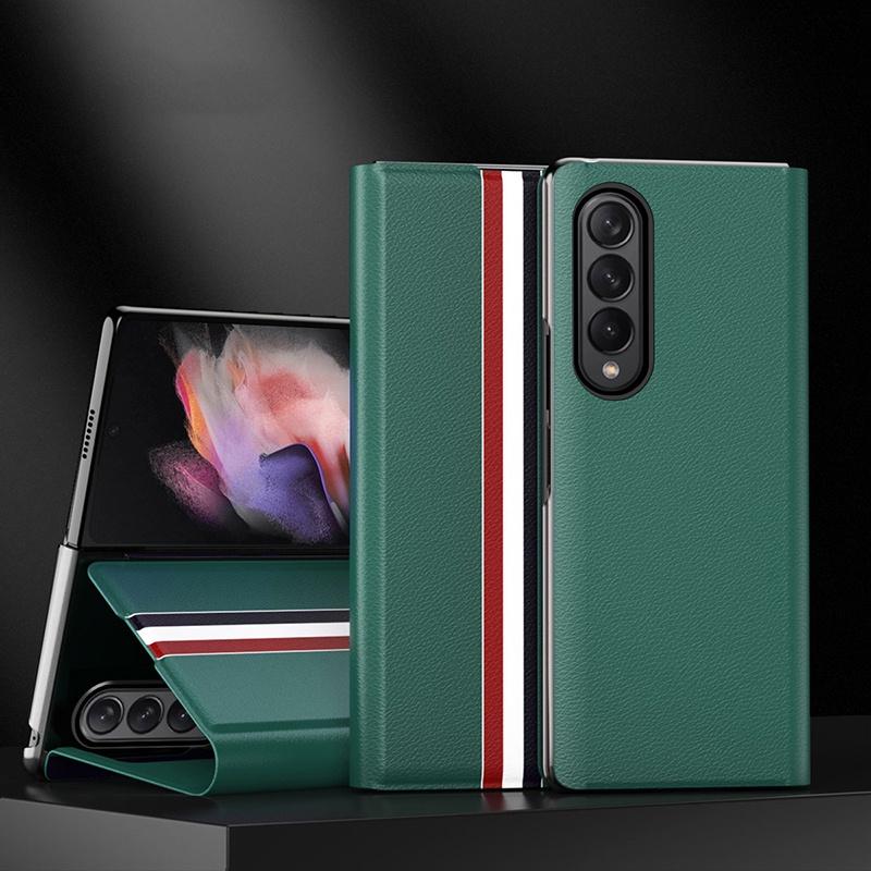 Bao Da Họa Tiết Thom Browne Cho Samsung Galaxy Z FOLD 5 / Z FOLD 4 / Z FOLD 3